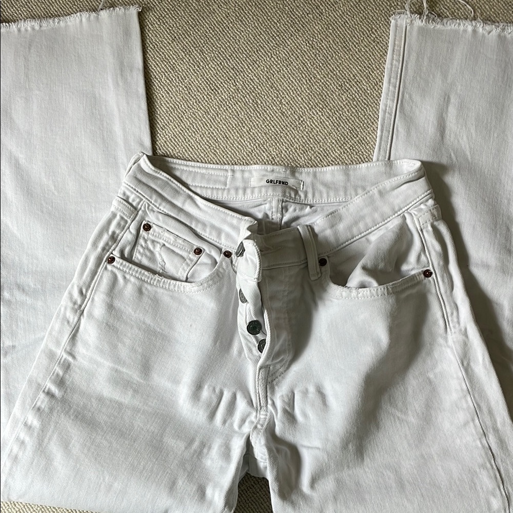 GRLFRND White Ankle Cropped Jeans Classic Style